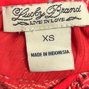 Lucky Brand women’s Red blouse. Size xs